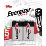 Energizer Max 9V Alkaline Batteries - 2 Pack