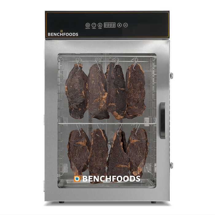 Premium 16 Tray Commercial Dehydrator Biltong Bundle - Rectangular | 0-199 Hrs | Food-Grade Stainless Steel, Tempered Glass