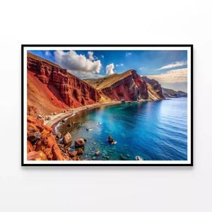 Lake, Rocky Shoreline, Sky  Print 100% Australian Made 120x90cm  (Poster)