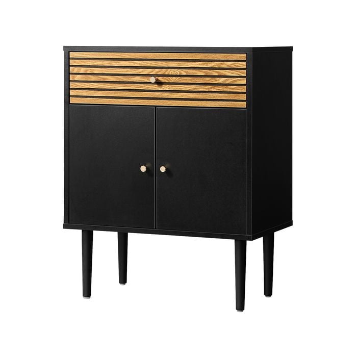 Oikiture Sideboard Buffet Storage Cabinet Black 76cm