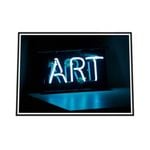 Galrie Stunning Neon Art Skateboarding Photograph by Victor Erixon, Black Frame, 50 x 70cm (20 x 28inch)