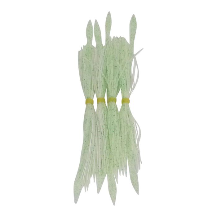 Dekoi Tailed Lure Skirts, Lumo White, 4 Pack