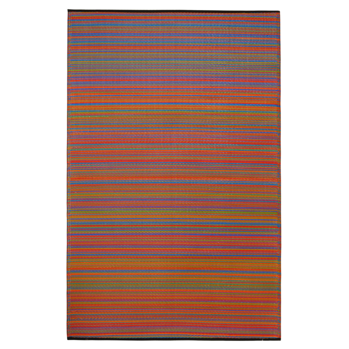 Fab Habitat 180x270cm Multicolour Red Toned Cancun Melange Recycled Plastic Outdoor Rug