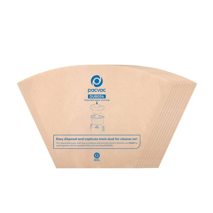 Pacvac Velo 10 X Disposable paper dust vacuum cleaner bag 2.5L, Genuine