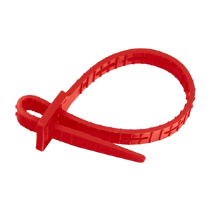Earls 14" Red One Tie Reusable Strap - 6 Pack