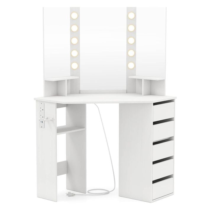 Costway Corner Vanity Desk Dressing Table