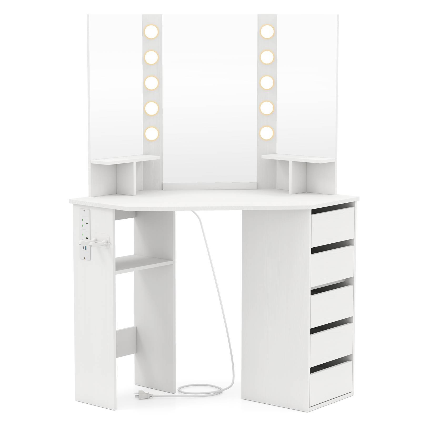 Costway Corner Vanity Desk Dressing Table