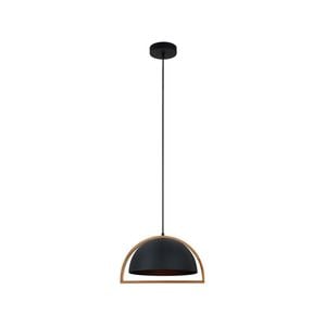 CLA Lighting SWING Dome Wood Frame Pendant Light - Black
