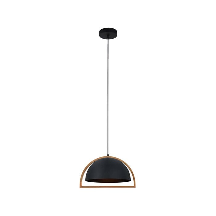 CLA Lighting SWING Dome Wood Frame Pendant Light - Black