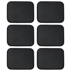 Argon Tableware 6x Rectangular Serving Trays - 45.5 X 35.5cm - Reusable Non Slip Stackable Rubberized Food Drinks Platter Tray
