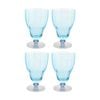 4pk Lvd Decorative Ocean Water Glass Barware/drinkware Decor Blue 14x9x9cm