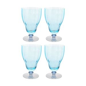 4pk Lvd Decorative Ocean Water Glass Barware/drinkware Decor Blue 14x9x9cm