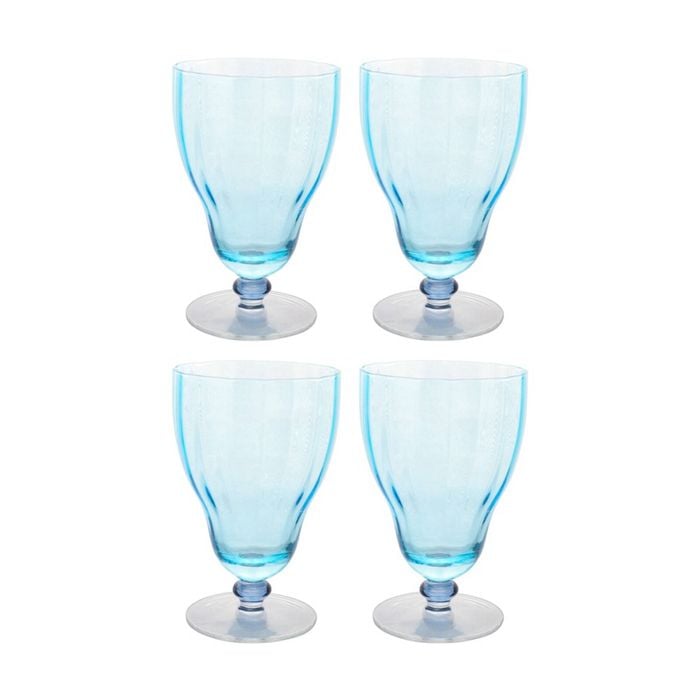 4pk Lvd Decorative Ocean Water Glass Barware/drinkware Decor Blue 14x9x9cm