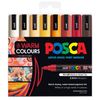 Uni PC5M Marker (Wallet of 8) (Warm Colours)