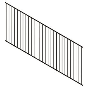 ProtectorAl 1201 - 2400 x 1200mm Black Satin Raked 16-30º Flat Top Pool Fence Panel