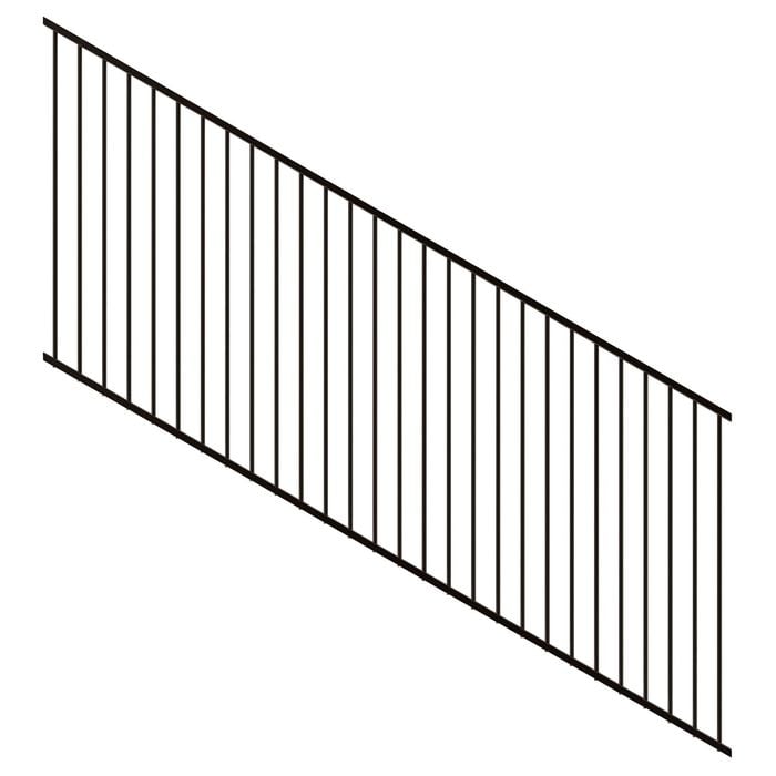 ProtectorAl 1201 - 2400 x 1200mm Black Satin Raked 16-30º Flat Top Pool Fence Panel