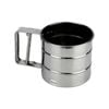 Mesh Flour Sifter Baking Icing Sieve Strainer Cup Sugar Shaker Mechanical Metal - Silver | 9.5 x 10cm | Stainless Steel
