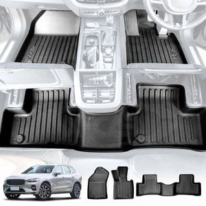 3D All-Weather Floor Mats for Volvo XC60 2017-Onwards Customized Floor Liners Full Set Carpet