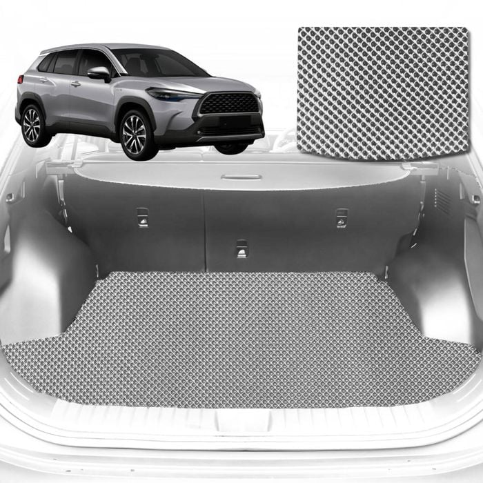 6D Diamond Car Boot Mat for Toyota Corolla Cross (XG10)2020-Current-Cargo Mat-Grey-Outback GT