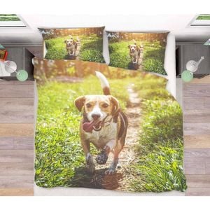 3D Lawn Dog 024 Bed Pillowcases Quilt King Single Size