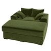 Advwin 148cm Sofa Bed w/ Storage Ottoman Corduroy Chaise Lounge Chair Oversized Sleeper Couch Green