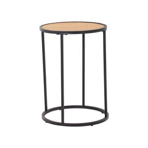 Modern Furniture BRADFORD Side Table 40cm  - Natural & Black