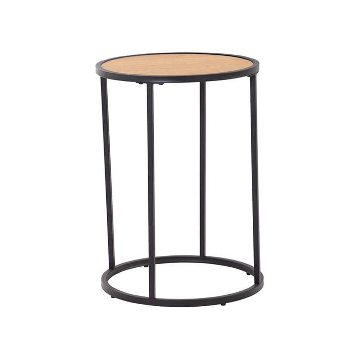 Modern Furniture BRADFORD Side Table 40cm  - Natural & Black