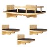 PaWz Cat Wall Shelves Corner Cat Tree with Guard Rail 15mm Pine Wood