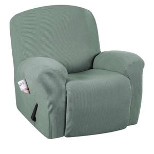 Smarcute Recliner Cover 1 Piece Jacquard Stretch Fabric Slip Resistant Sofa Cover Sage