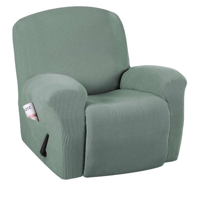 Smarcute Recliner Cover 1 Piece Jacquard Stretch Fabric Slip Resistant Sofa Cover Sage