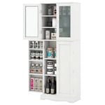 Costway 1.6m Kitchen Cabinet Buffet Sideboard Cupboard Tallboy White