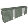Build-a-Shed 0.8 x 6 x 2m Skillion Shed with Double and Single Sliding Side Doors - Green