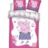 Peppa Pig Pink Flowers Kids Cotton Quilt Cover Set - Toddler Bed Size