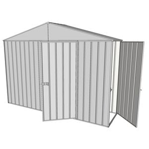 Build-a-Shed 3.0 x 0.8 x 2.3m Gable Single Hinged Side Door Shed - Zinc