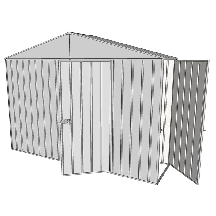 Build-a-Shed 3.0 x 0.8 x 2.3m Gable Single Hinged Side Door Shed - Zinc