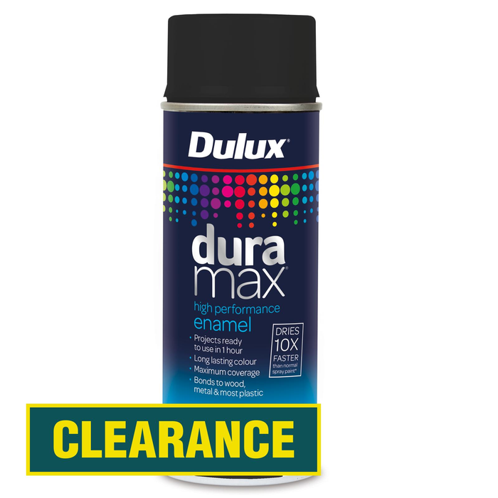 Dulux 340g Flat Black Duramax Spray Paint