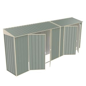 Build-a-Shed 0.8 x 5.2 x 2.0m Green Skillion Double Plus Double Hinged Side Doors Shed