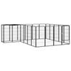 vidaXL 22-Panel Dog Playpen Black Powder-coated Steel Enclosure Puppy Fence