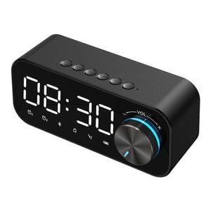 Catzon Digital Dual Alarm Clock With Bluetooth Speaker Tf Music Player-black