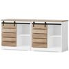 ALFORDSON Set of 2 Buffet Sideboard Cabinet Storage Cupboard Sliding Door Pantry White