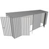 Build-A-Shed 1.2 x 5.2 x 2.0m Skillion Double with Single Hinged Side Doors Shed - Zinc