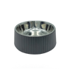 Baxter Bone Medium Charcoal Melamine Ribbed Pet Bowl
