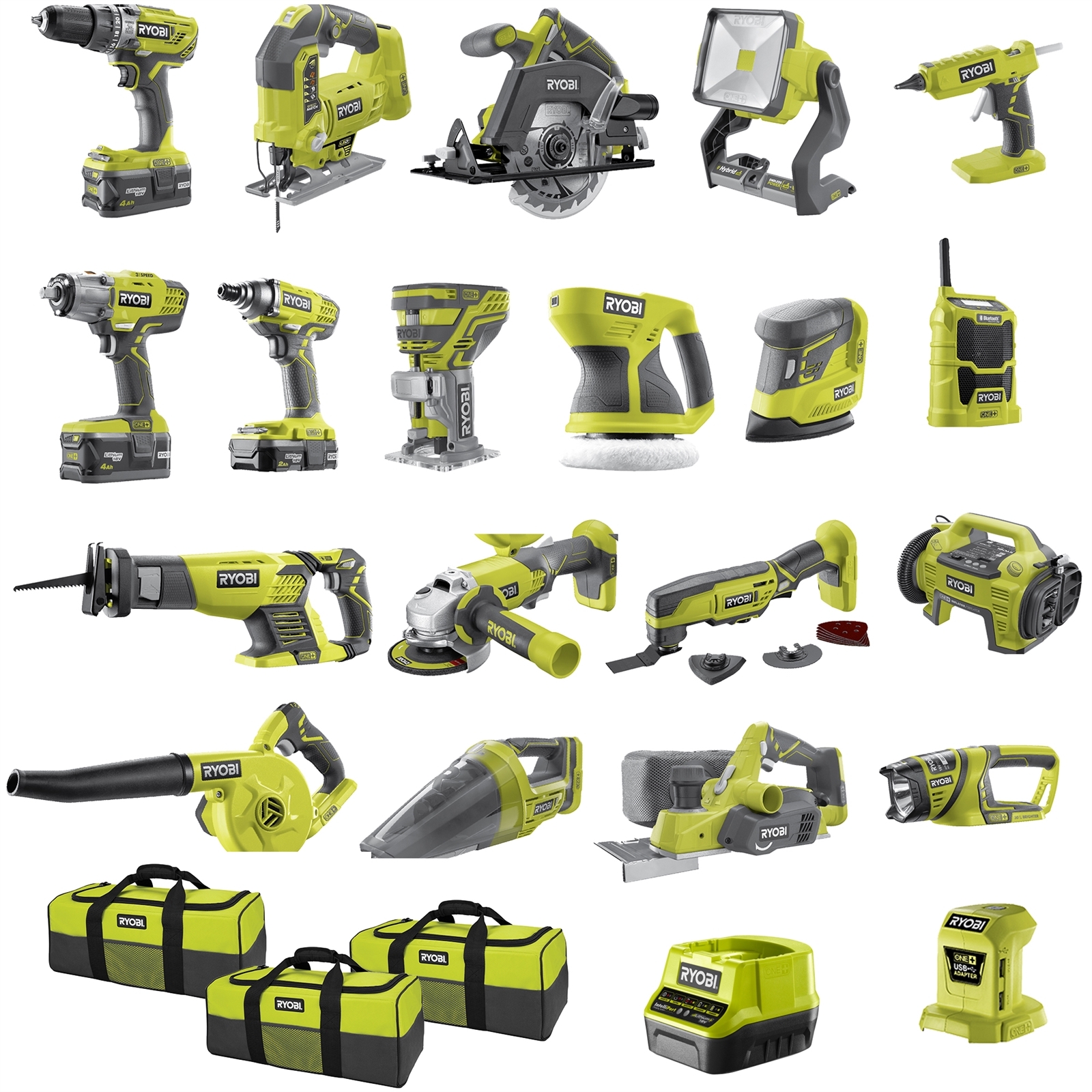 Ryobi 18V ONE+ 4.0Ah/2.0Ah 20 Piece Kit product image