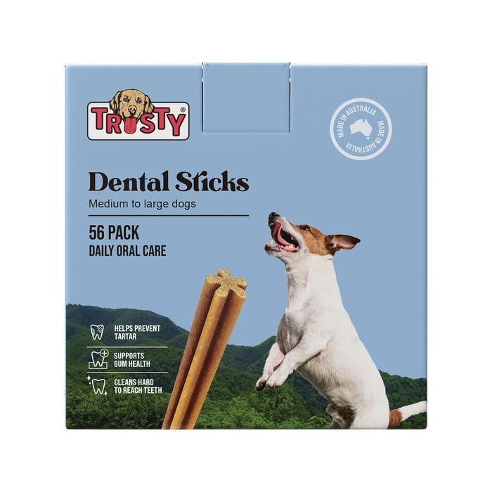Trusty Dental Sticks Medium to Large Dog Treats - Pack of 56