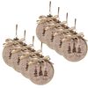 8PK Urban Felt Christmas Star Bauble Hanging Decoration 10cm Natural Assorted