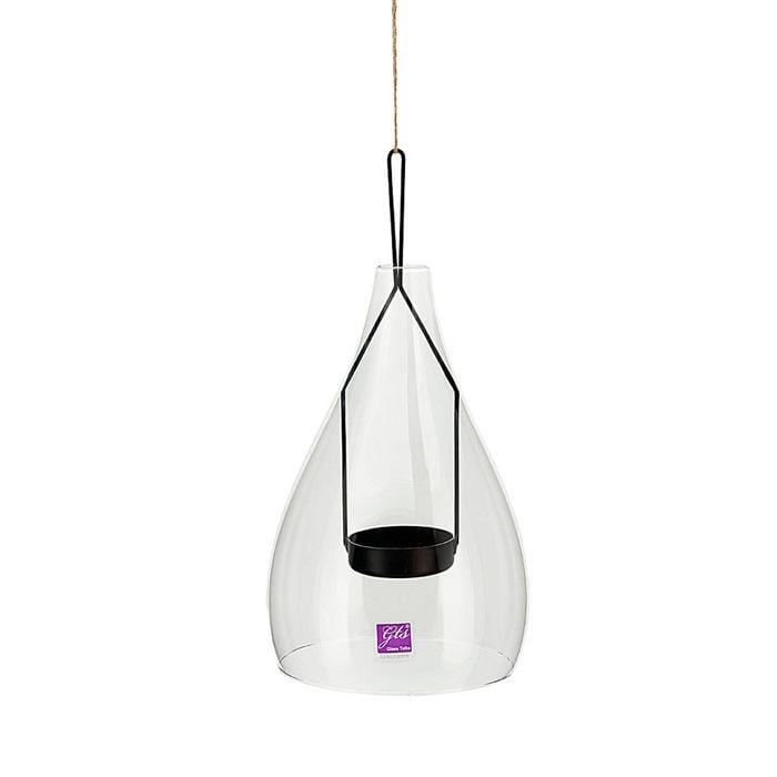 Glass Hanging Tealight Lamp - 15x23cm