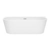 Amelie Deauville 1700mm Back To Wall Bath Gloss White Overflow
