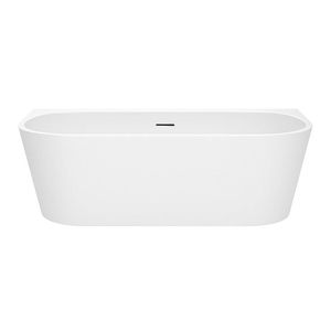 Amelie Deauville 1700mm Back To Wall Bath Gloss White Overflow