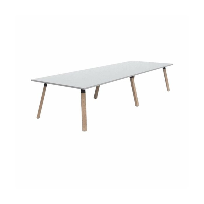 Olg Plantation Boardroom Table Solid Oak Frame White Top L3600mm X W1200mm