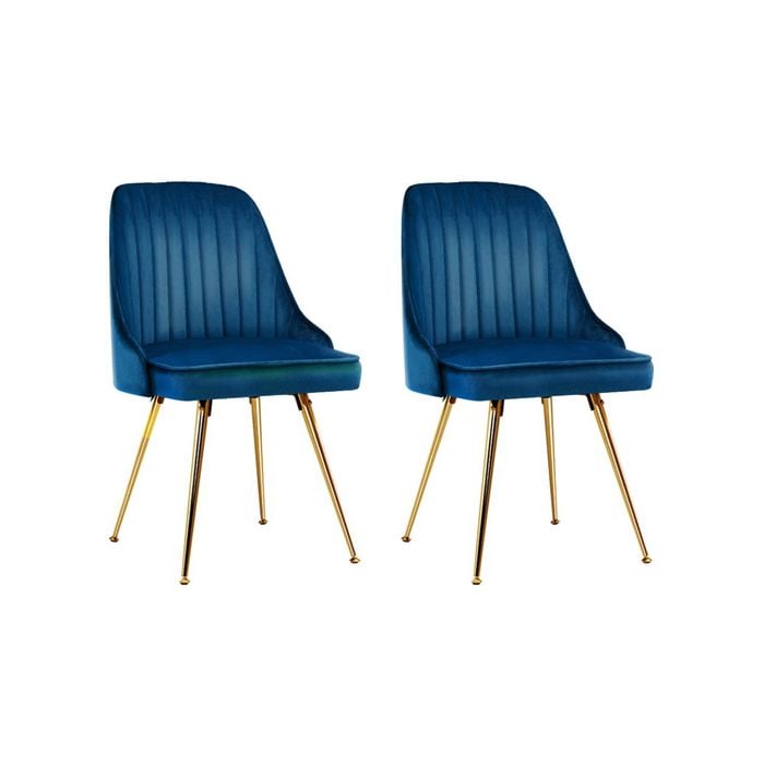 2x Dining Chairs Blue